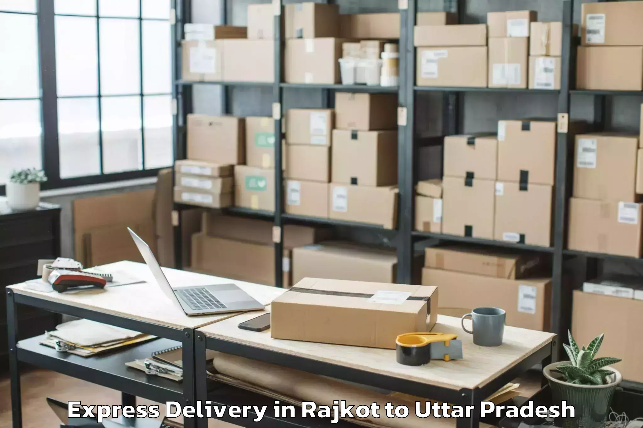 Quality Rajkot to Tahrauli Express Delivery